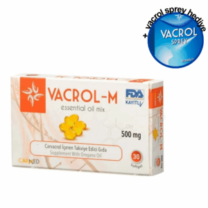 Standardize karvakrol içeren VACROL-M 500 MG 30 Soft Jel + VACROL SPREY HEDİYE