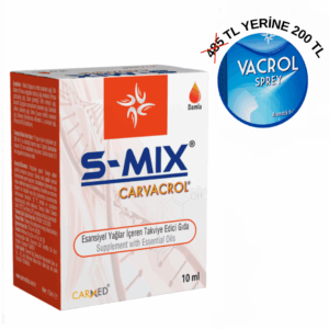 Standardize karvakrol içeren S-MIX Damla 10 ML + VACROL SPREY 485 TL YERİNE 200 TL