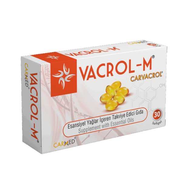 vacrol m 30 Standardize karvakrol içeren VACROL-M 500 MG 30 Soft Jel